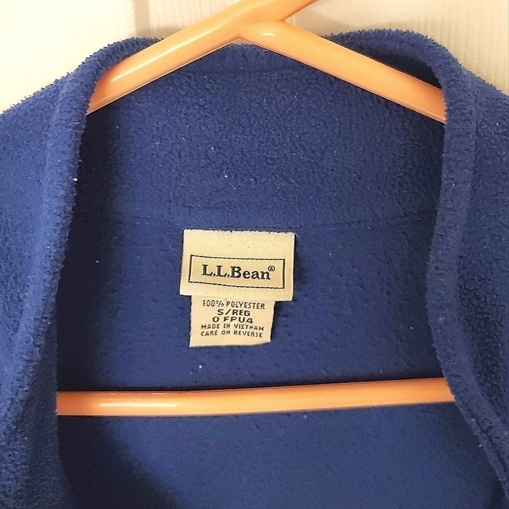 L.L. Bean Full Zip Fleece Jacket Regular Mock Neck Pocket Coat Outdoor Small - Picture 3 of 8